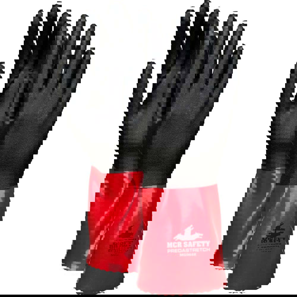 Chemical Resistant Gloves: Size Medium, 18 Thick, PVC, Supported, General Purpose Chemical-Resistant